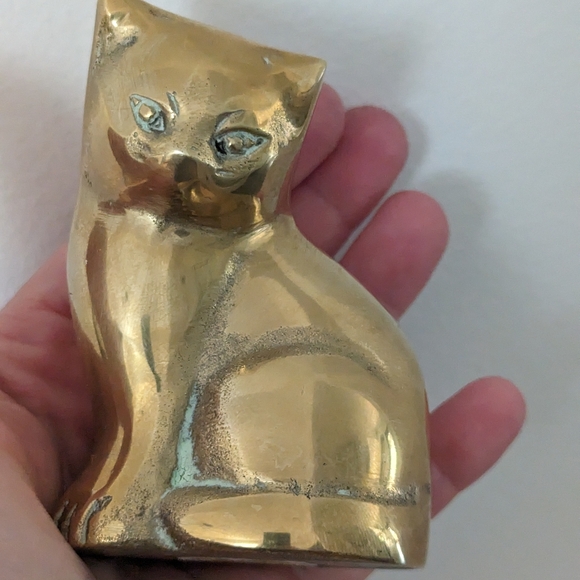 Set of TWO brass cats - Picture 8 of 8